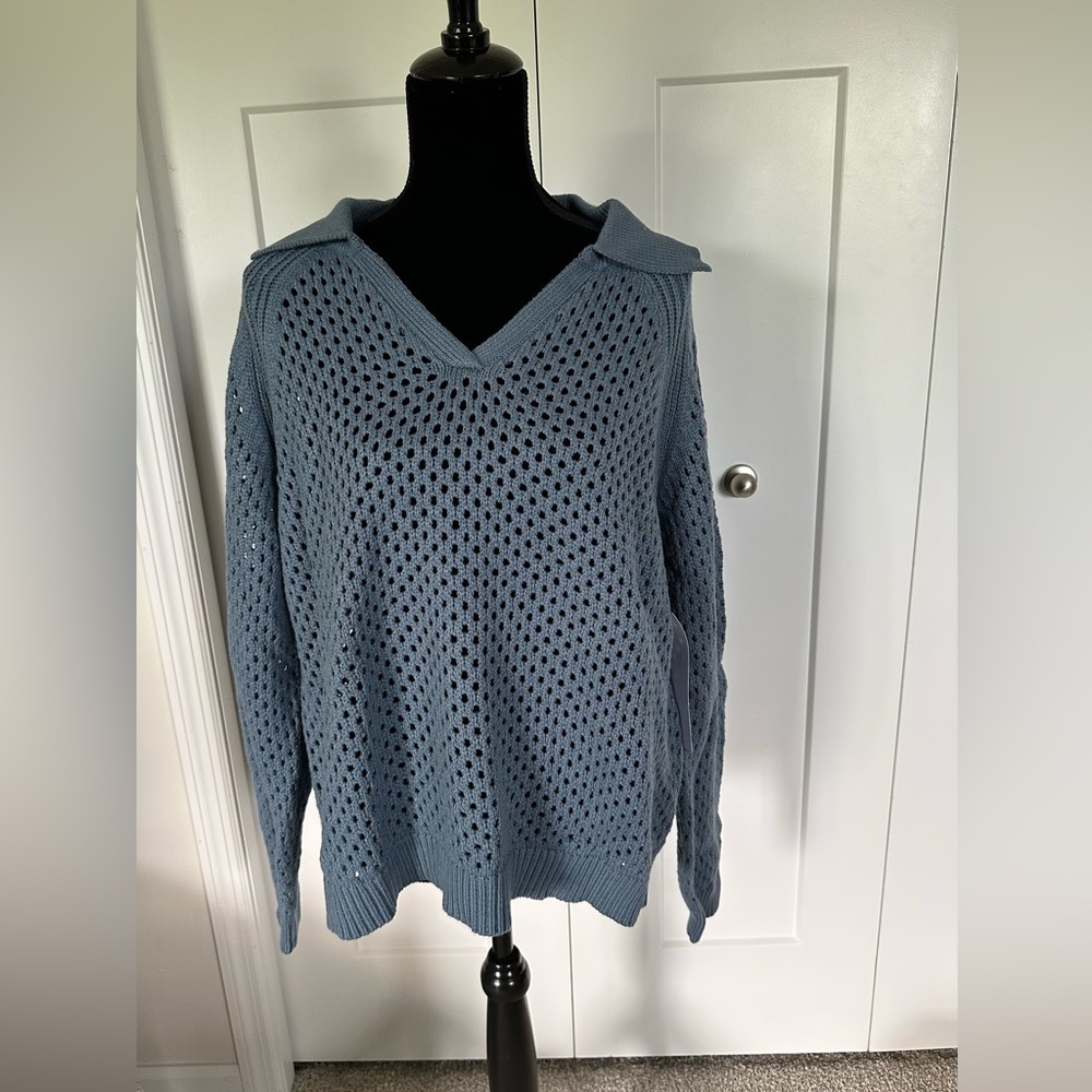 Women’s Indigo‎ Thread Co Steel Blue Collared Sweater